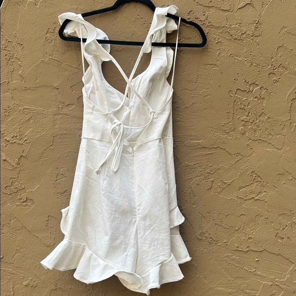 Fashion Nova Charlotte White Ruffle Romper - Picture 4 of 5